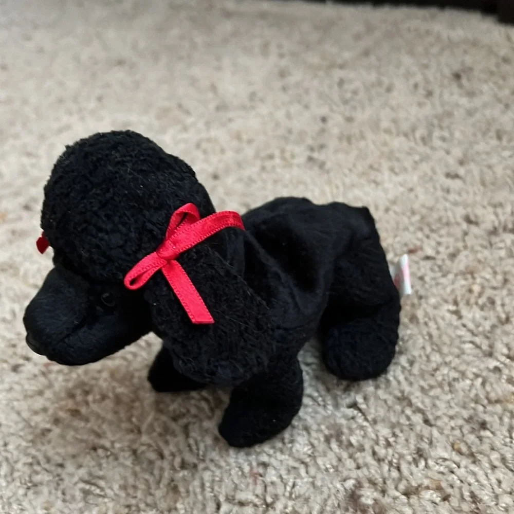 Ty Beanie babies Gigi The Black Dog with red bows
